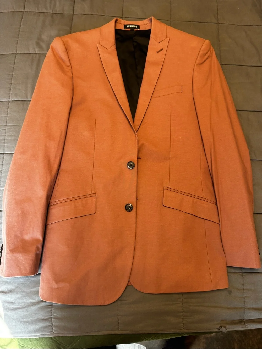 Express Men's Muave Single-Breasted Two-Button Blazer and Slacks